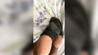 My male sock removal in bed