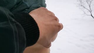 Nipple Play with Snow (Outdoor)