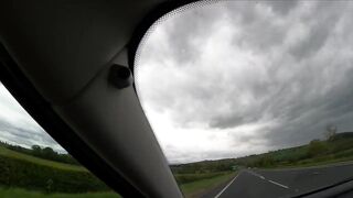 Rainy Day in UK he Pull over for a Bit Fun! Big Cock try to Cum! Handjob in Car