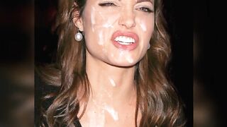 Angelina Jolie (Face) Jerk Off Challenge - With Moan.