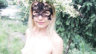 First Time Walking Naked in Forest, Picking Fowlers and Making Wreath - Abella Love