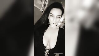 LatinaFilipinaCara caressing her big tits