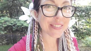 Nerdy Faery Wets her Red Romper in the Woods