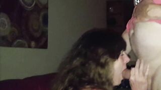 Wife blows friend and Cum kisses cuck