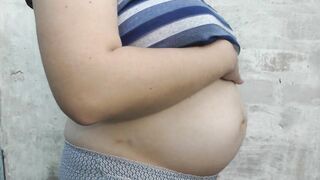 Wife outdoor with a huge cheating pregnant belly -Milky Mari