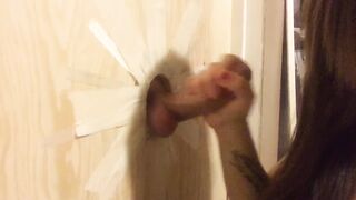 Glory Hole Hand Job and Cumshot