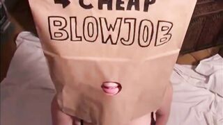 Anonymous Prostitute Cheap Blowjob Wearing a Paper Bag