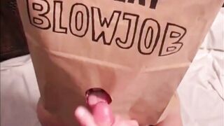 Anonymous Prostitute Cheap Blowjob Wearing a Paper Bag