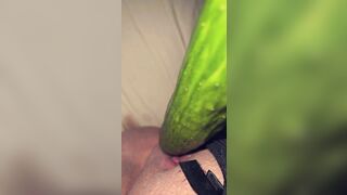 Swiss girl fucks herself with a cucumber