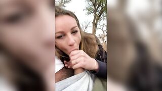 PUBLIC BLOWJOB IN SAFARI-I suck his cock,he cum and i swallow all his sperm