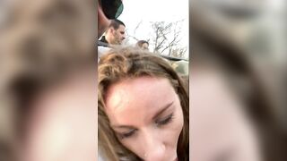 PUBLIC BLOWJOB IN SAFARI-I suck his cock,he cum and i swallow all his sperm