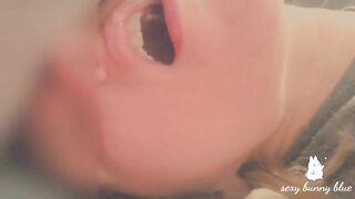 MILF fucks herself face closeup