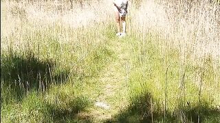 Dutch girl undresses in the park and goes for a walk