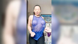 Tiktok running with the tits out, working out without underwear