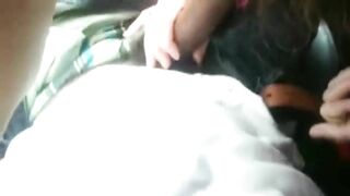 married bbw slut sucks cock in car