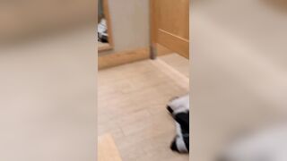 Dressing room fuck tight small Korean Girlfriend trying not to get caught risky public