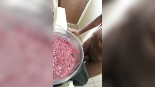 Sexy Tall Hung Stud Makes A Smoothie Naked