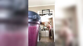 Sexy Tall Hung Stud Makes A Smoothie Naked