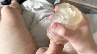 COLLEGE GUY HAS A HOT SHAKING ORGASM FROM QUICK SEX TOY WANK