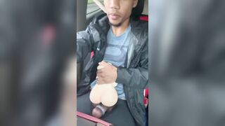 Fucking sex toy while driving