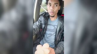 Fucking sex toy while driving