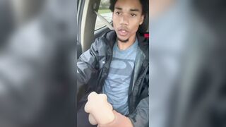 Fucking sex toy while driving