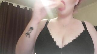 Sloppy blowjob on dildo with tittie wank! Onlyfans leak katherinebee