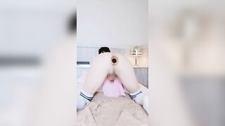 crossdresser sissy dildo solo play