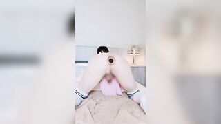 crossdresser sissy dildo solo play