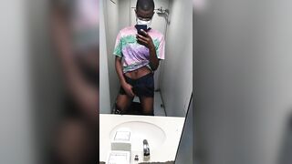 BACK AT IT! RISKY BATHROOM BLACK COCK PLAY! SWAG!