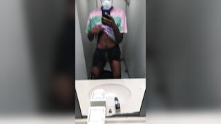 BACK AT IT! RISKY BATHROOM BLACK COCK PLAY! SWAG!