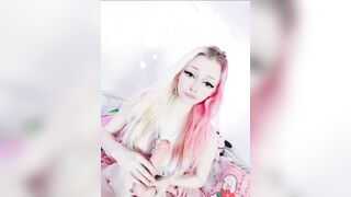 Petite Lil Blonde Polish Girl Eye Contact Blowjob with Toy