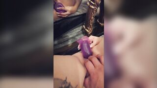 Super Horny Stepsister using her Dildo while Suck my Dick