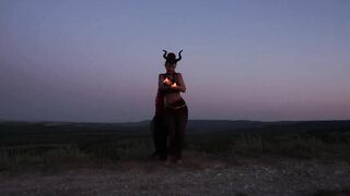 Candels Dance against the background of the night sky