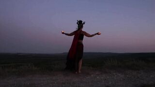 Candels Dance against the background of the night sky