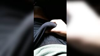 Male solo Stroking my big black cock