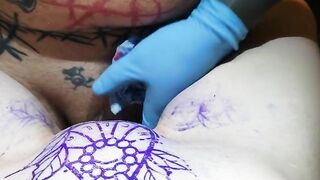 Getting pussy tattooed and fucked