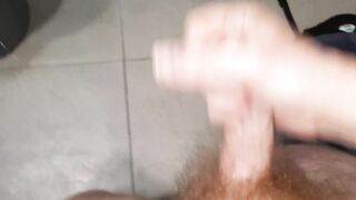 I get naked in public / Wanking my uncut dick / Leaking Cum