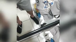 UNDRESSING ROOM - Riscky masturbation over mirror