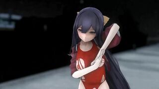 KANTAI COLLECTION KAMIKAZE HENTAI MMD 3D TORN COTHES DANCE KANCOLLE BLUE HAIR COLOR EDIT SMIXIX