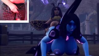 Thick futa bee fucks big tit alien woman