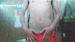 Hung 19 year old twink striping to low music