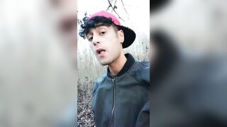 Twink uses cum filled condom after fuck like bubble gum and puts on a condom on his tongue