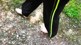 Barefeet through the woods