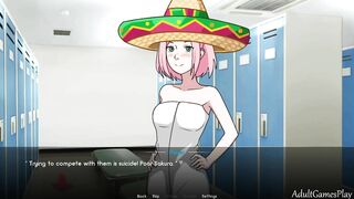 Kunoichi Trainer P4. Sakura Fucked in Chaning Room