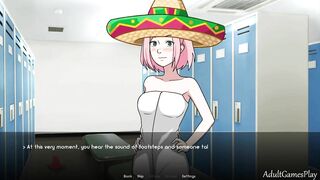 Kunoichi Trainer P4. Sakura Fucked in Chaning Room