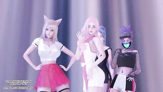 MMD G Reyish - KKILI KKILI Sexy Kpop Hot Dance Ahri Kaisa Seraphine KDA League of Legends