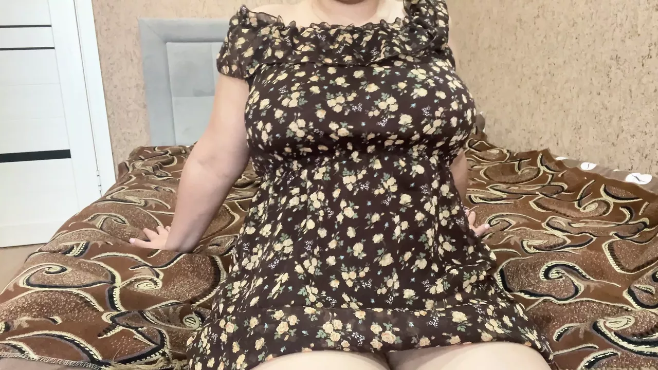 caressing my big boobs and sweet pussy