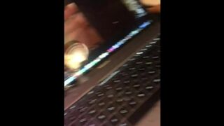 Online Sexting slut makes me cum all over MacBook