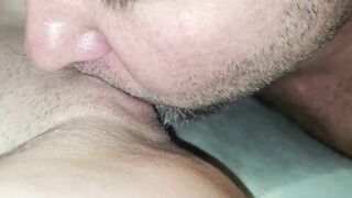 Slowly Licking my milf wife's juicy pussy